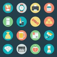 Set of Ecommerce and Devices Flat Icons vector