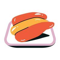 Colourful flat icon of pollock roe vector