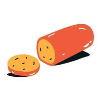 Get this flat icon of smoked cheese vector