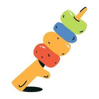 Grab a flat icon of corn dog vector