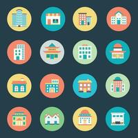 Pack of Property Flat Circular Icons vector