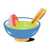 Check a flat icon of egg soup vector