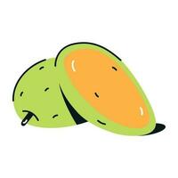 Download flat icon of green mango vector