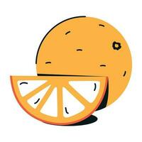 Trendy icon of grapefruit in colourful flat style vector