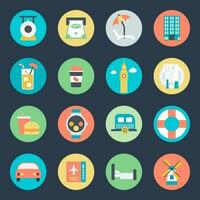 Pack of Travel Accommodation Flat Icons vector