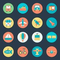 Pack of Public Transport Flat Icons vector