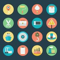 Set of Construction Tools Flat Icons vector