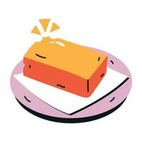 Latest flat icon of butter block vector