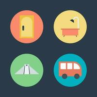 Bundle of Travel Relaxation Flat Icons vector