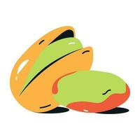 A flat icon of pistachios vector