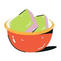 Modern flat icon of butter bowl vector