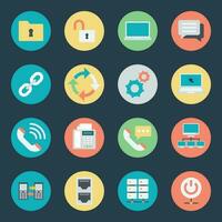 Pack of Data Networking Flat Icons vector