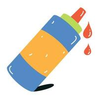 Check flat icon of ketchup bottle vector