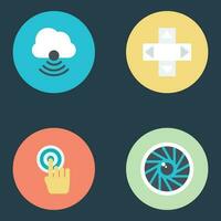 Bundle of Flat Technology and Hardware Icons vector
