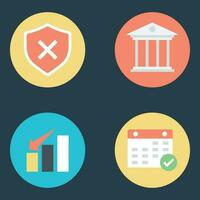 Pack of Flat Business Risks and Loss Icons vector