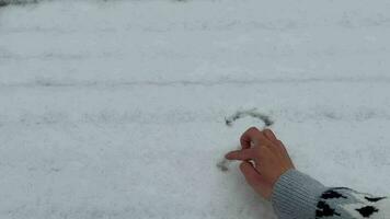 background of making the heart with snow video