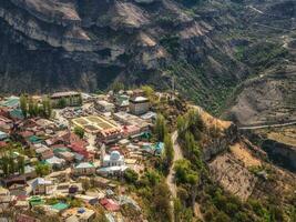 el ciudad en el roca. auténtico daguestán montaña pueblo de gunib. Rusia. foto