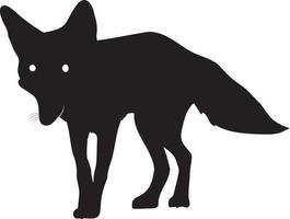 Silhouette Art Of the Fox Animal In Vector Format To Add Any Effect or Pattern Or Sticker, Projects