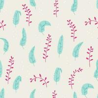 Vector botanical seamless pattern with decorative leaves and branches. Trandy design for print.