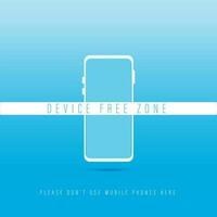 Device free zone. Digital detox. Mobile phone schematically depicted. Vector flat icon. Please don't use your phone