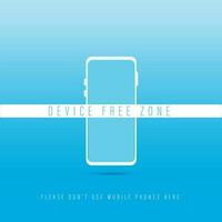 Device free zone. Digital detox. Mobile phone schematically depicted. Vector flat icon. Please don't use your phone