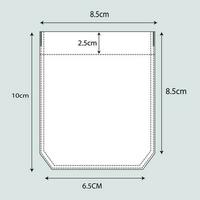 Apparels pocket technical drawing flat sketch vector illustration with measurement details isolated on grey background