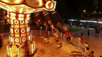 Close-up shot of a children's merry-go-round video