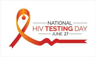 HIV Testing day is observed every year on June 27th. banner design template Vector illustration background design