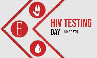 HIV Testing day is observed every year on June 27th. banner design template Vector illustration background design