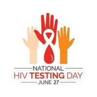HIV Testing day is observed every year on June 27th. banner design template Vector illustration background design
