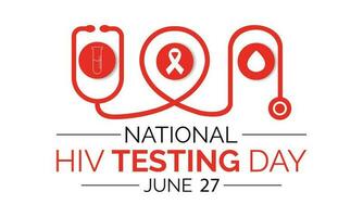 HIV Testing day is observed every year on June 27th. banner design template Vector illustration background design