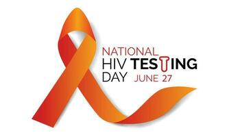 HIV Testing day is observed every year on June 27th. banner design template Vector illustration background design