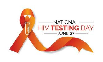 HIV Testing day is observed every year on June 27th. banner design template Vector illustration background design