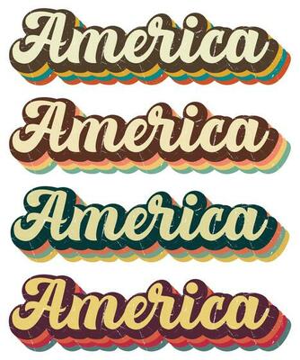Retro America text effect shirt design