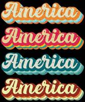 retro America texto efecto camisa diseño vector