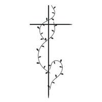 Holy Cross with Floral design for print or use as card, flyer, Tattoo or T Shirt vector