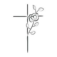Holy Cross with Floral design for print or use as card, flyer, Tattoo or T Shirt vector