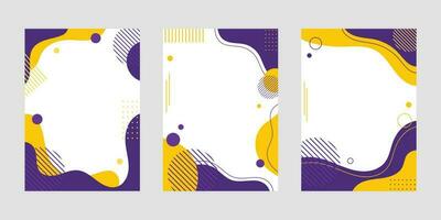 Collection fluid liquid poster and geometric background of dynamic shapes. Wallpaper gradient with liquid shape. Illustration colorful template banner with soft curve and wave. vector