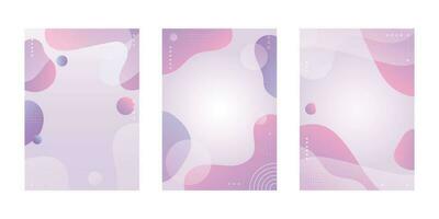 Collection fluid liquid poster and geometric background of dynamic shapes. Wallpaper gradient with liquid shape. Illustration colorful template banner with soft curve and wave. vector