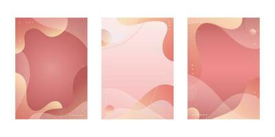 Collection fluid liquid poster and geometric background of dynamic shapes. Wallpaper gradient with liquid shape. Illustration colorful template banner with soft curve and wave. vector