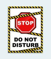 do not disturb restricted warning area signage door wall poster printable prohibition template design vector