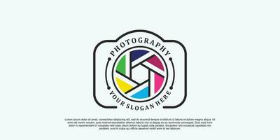 fotografía logo diseño con moderno concepto vector