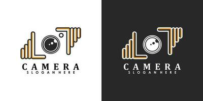 fotografía logo diseño con moderno concepto vector