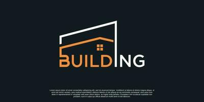 Building logo desing idea with unique style vector