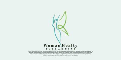 woman healty logo design life vector