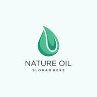 Nature oil logo vector design with modern style