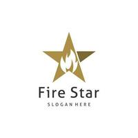 Fire star logo design idea with modern creative idea vector