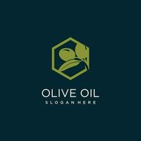 Olive logo desing idea with unique style concept vector