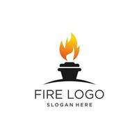 Fire torch logo design idea with modern creative idea vector