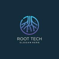 Root tech logo vector design with modern style